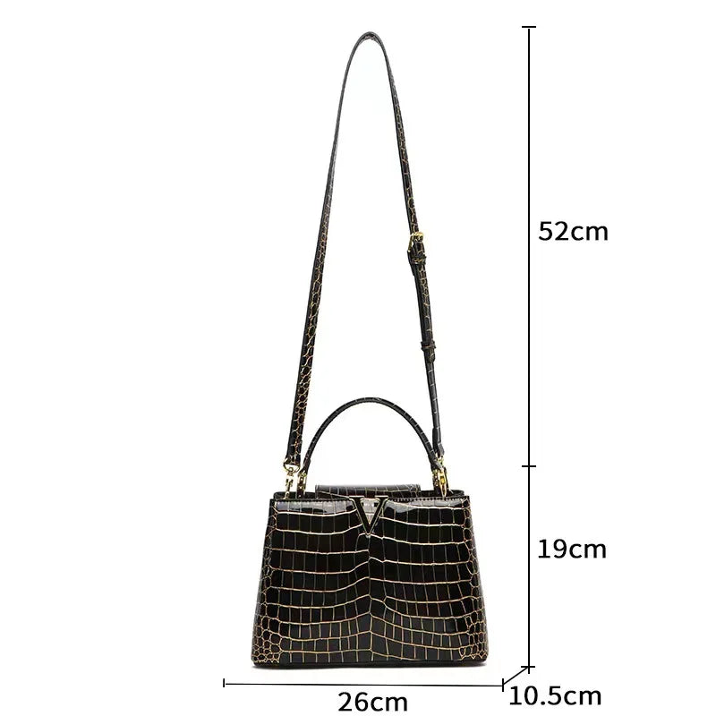 High-quality Crocodile Print Handbag