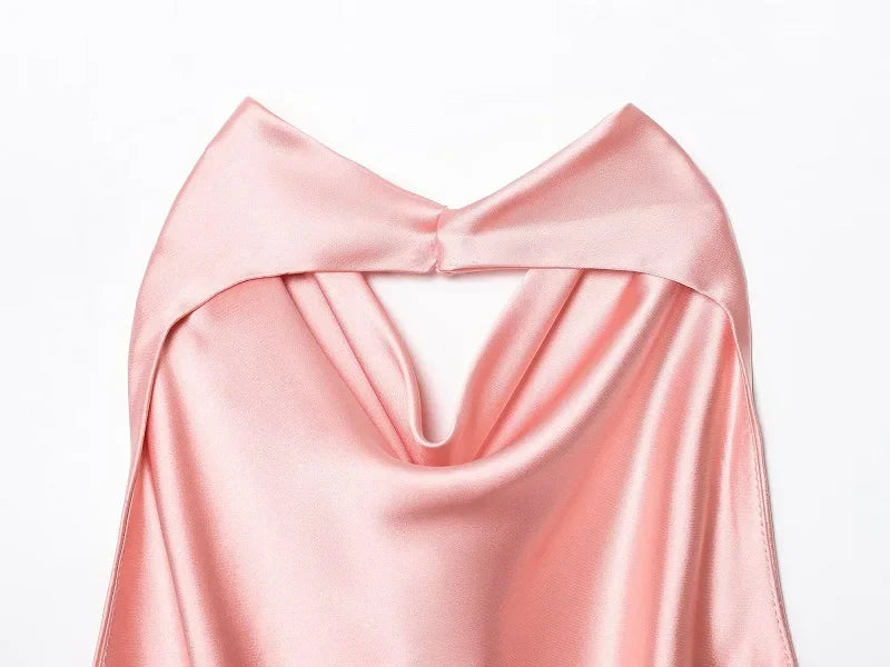 Satin Halter Backless Top