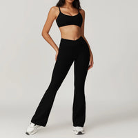 Short Sleeve Gym Crop Top High Waist Legging Set