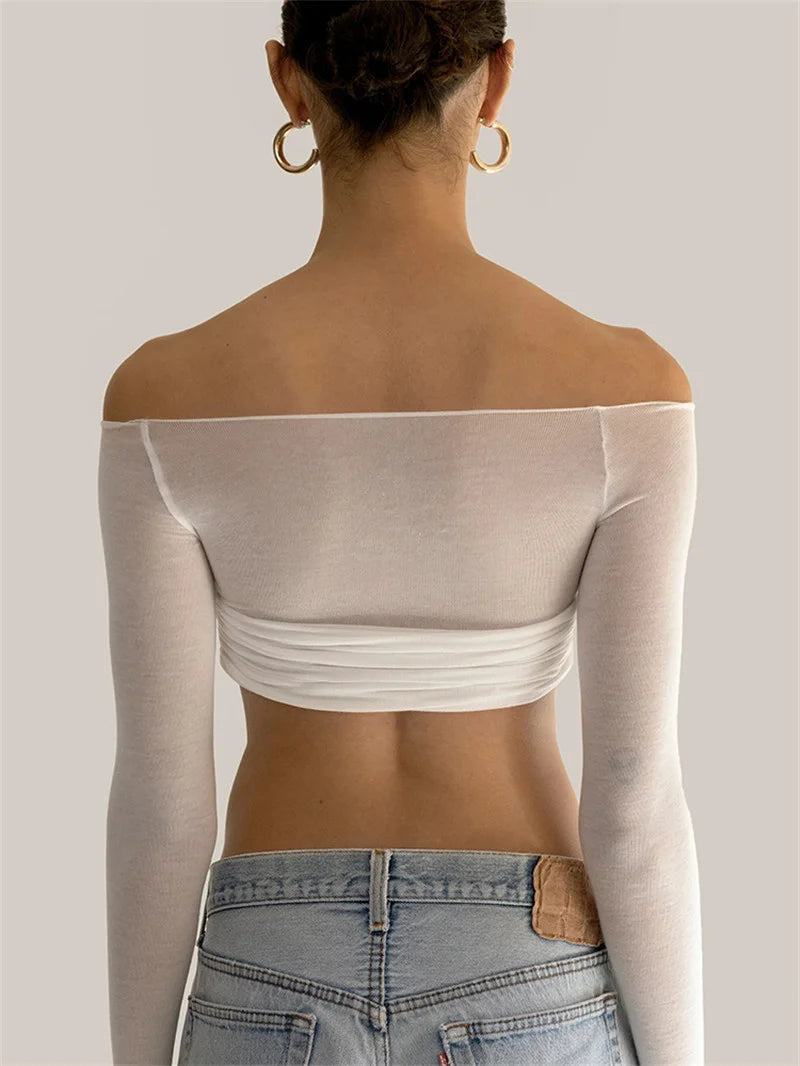 See Through Mesh Crop Top
