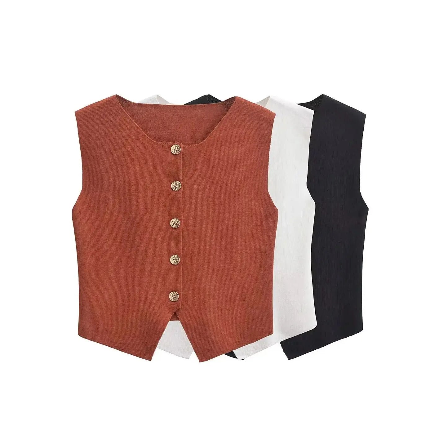 Sleeveless Tailored Cropped Vest