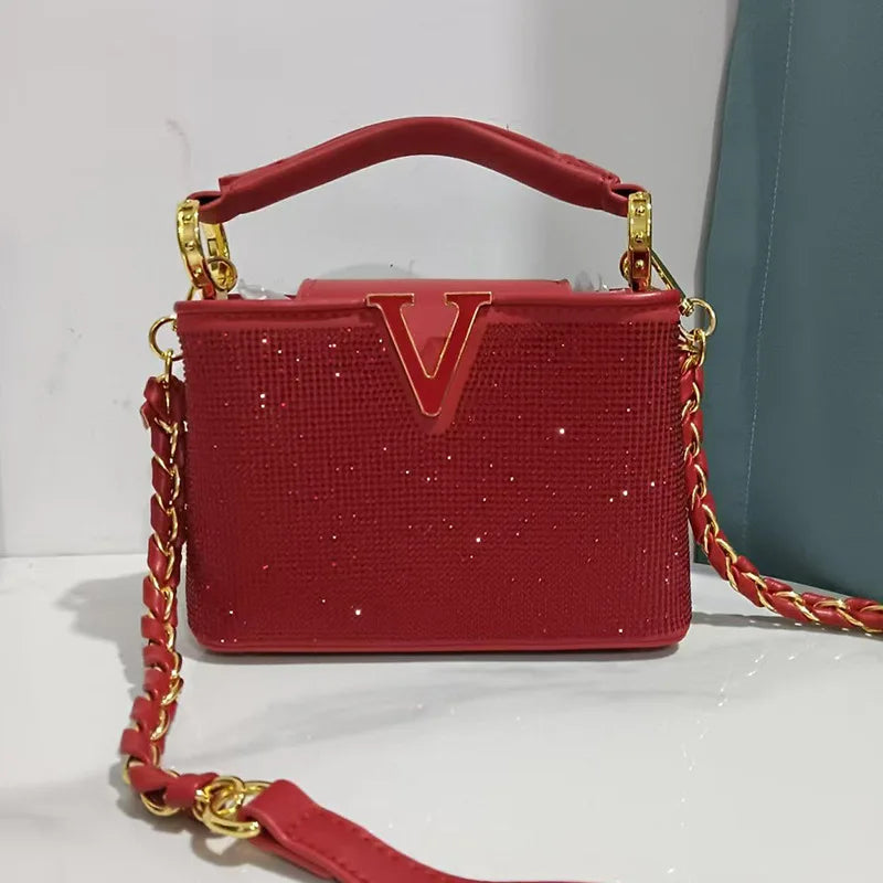 Top handle Crystal Handbag