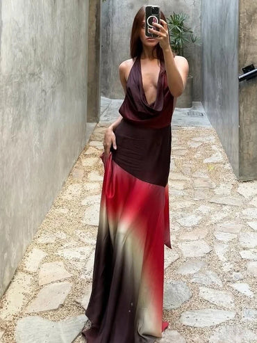 Halter Slim Backless Maxi Dress