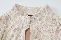 Lace Hollow Out Long Sleeve Sexy Mini Dress