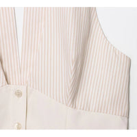 Striped Halter Backless Top Vest
