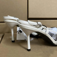 Elegant Pointed toe PU Leather Slingback Thin Heels