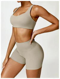 Square Neck Long Sleeve Seamless Activewear Set