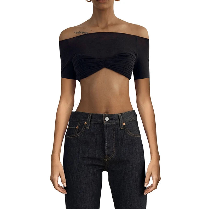 See Through Mesh Crop Top