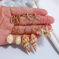 Starfish Conch Design Earring Set