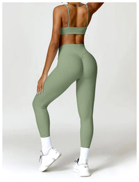 Square Neck Long Sleeve Seamless Activewear Set