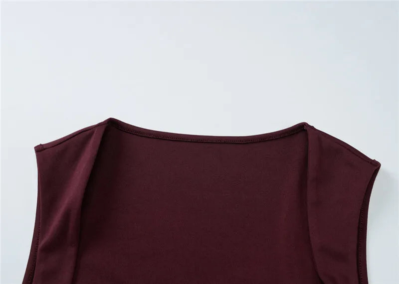 Square Collar Sleeveless Sexy Maxi Dress