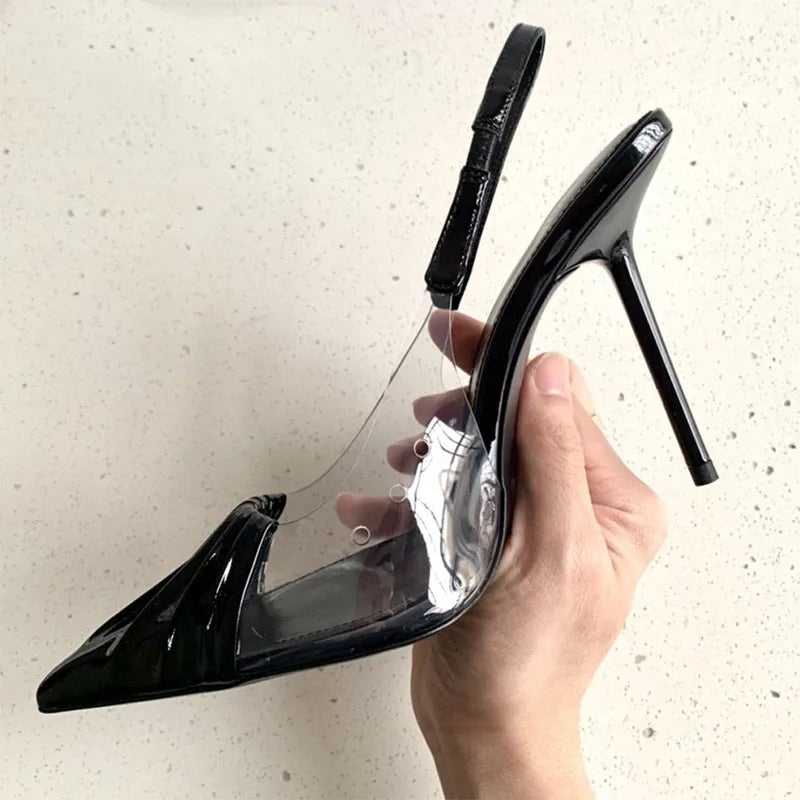 Star Style Pleat Design Elegant Stiletto Heels