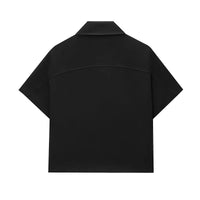 Short Sleeve Zipper Cropped Jacket