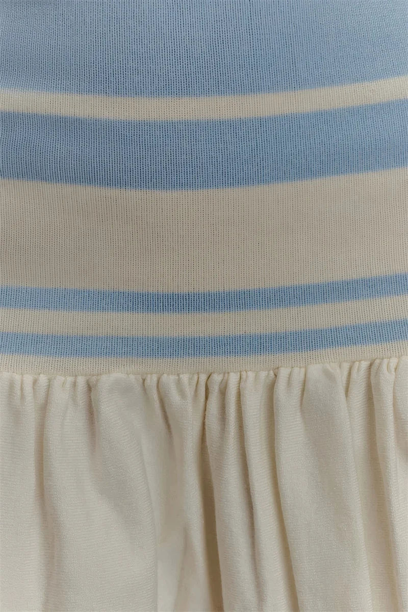 Spaghetti Strap Sleeveless Backless Ruffle Patchwork Mini Dress