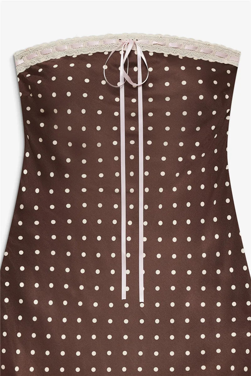 Lace Strapless Backless Sexy Midi Dress