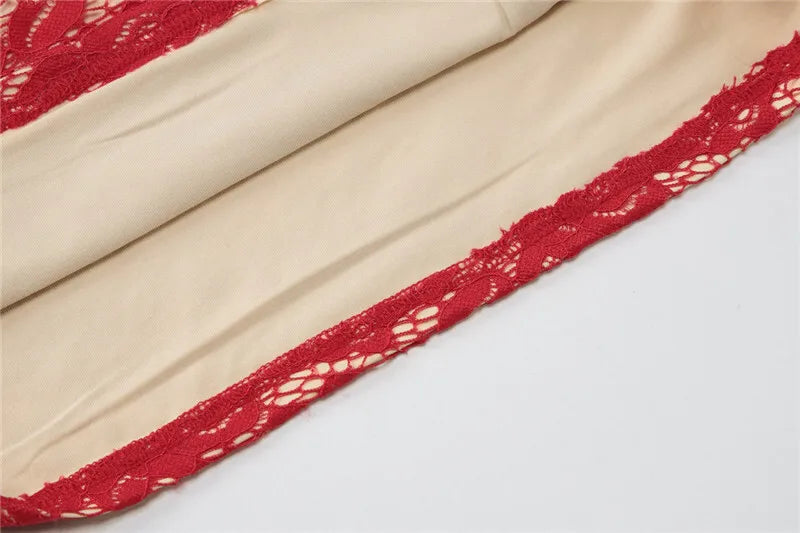 Red Lace Off-shoulder Mini Dress