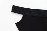 Black off Shoulder Sleeveless Bodysuit