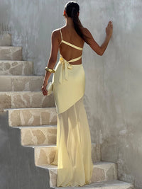 One Shoulder Backless Sexy Maxi Dress