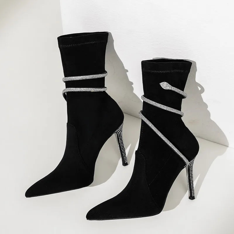 Serpentina Velvet Heel Boots