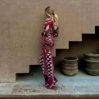 See Through Colorful Print Midnight Coquette Sheer Maxi Dress