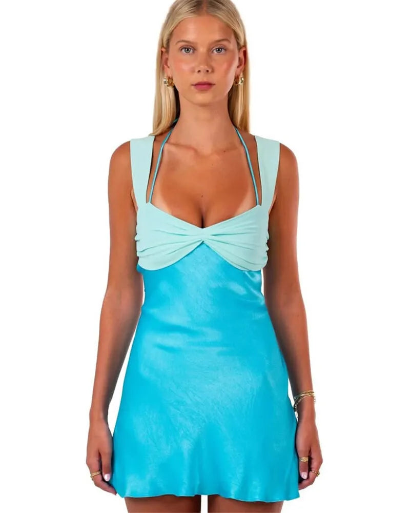 Lace-up A-line Mini Dress