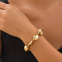 Irregular Geometric CCB Beads Choker Necklace Charm Bracelet Set