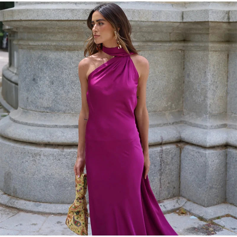 Luxe Radiance Halter Gown