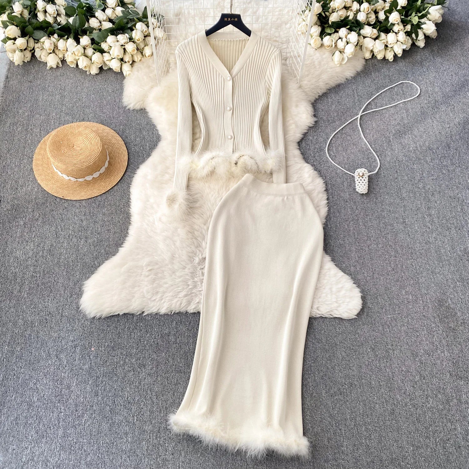 French Style Two Piece Skirt Set