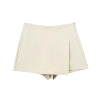 High Waist Mini Asymmetric Skort