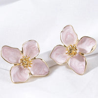 Flower Stud Pink White Flower Earring