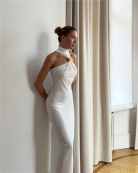 Metal Buckle Turtleneck  Maxi Dress