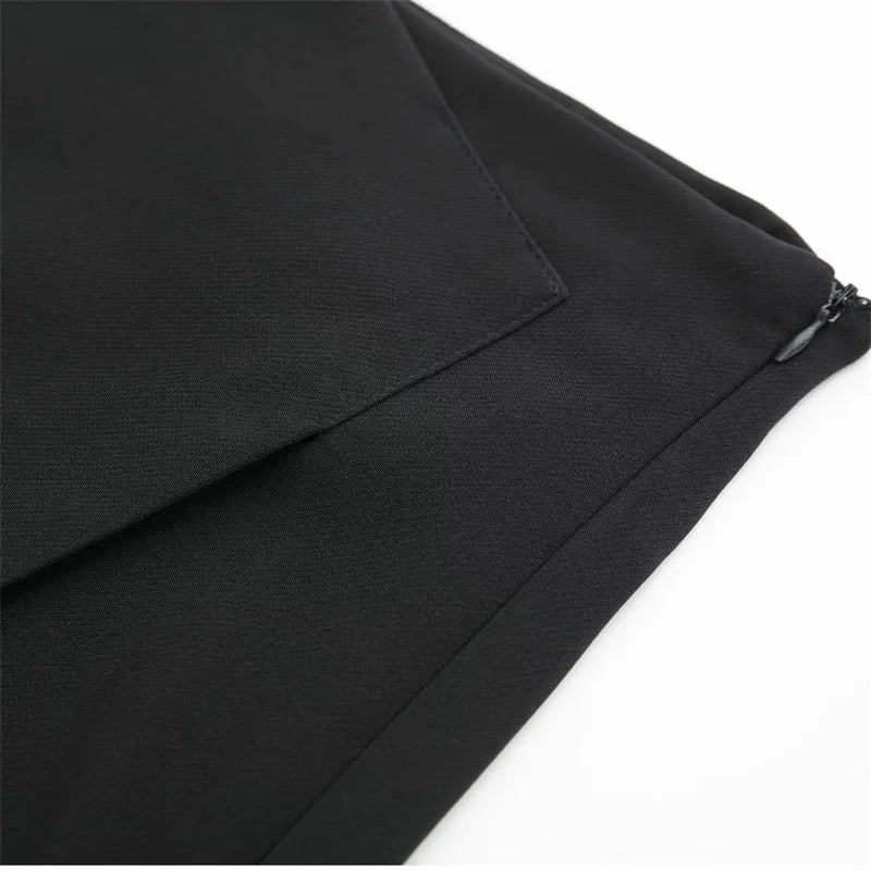 High Waist Mini Asymmetric Skort