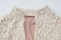 Lace Hollow Out Long Sleeve Sexy Mini Dress