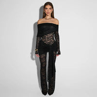 Lace See Through Long Sleeve Sexy Jumpsuit