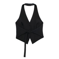 Off Shoulder Sleeveless Backless V Neck Waistcoat