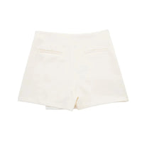 High Waist Mini Asymmetric Skort