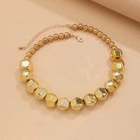 Irregular Geometric CCB Beads Choker Necklace Charm Bracelet Set