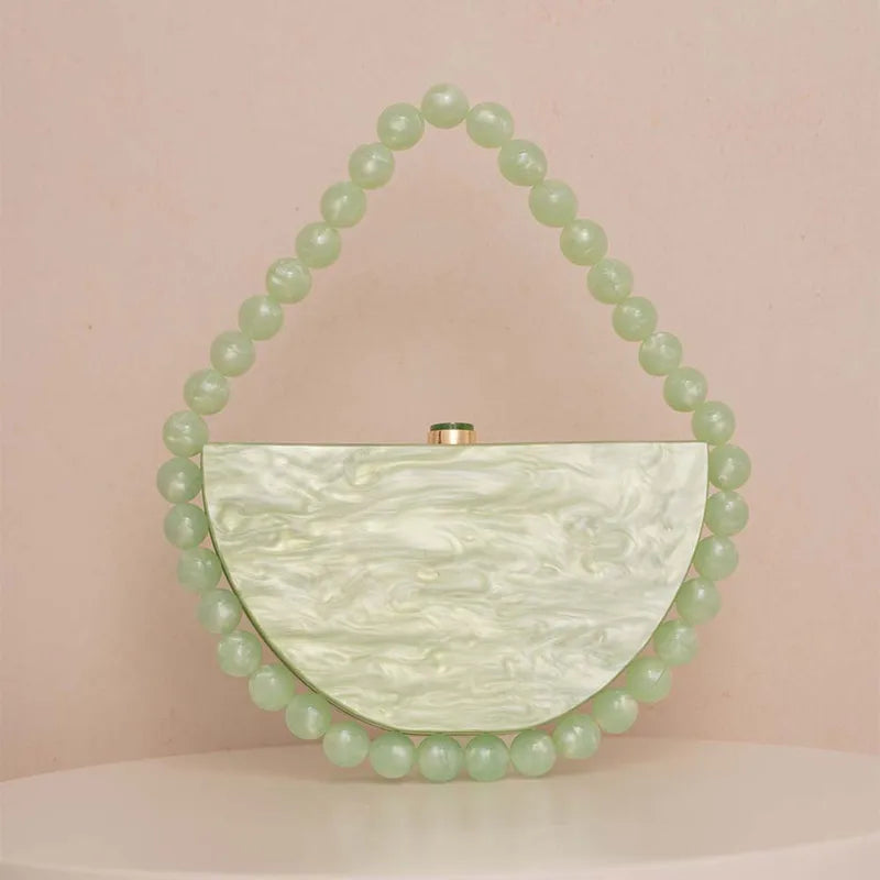 Candy Bead Half-Moon Bag