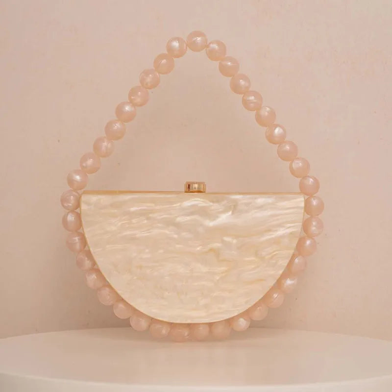 Candy Bead Half-Moon Bag