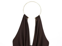 Gold Cuff Collar Sleeveless Bodysuits