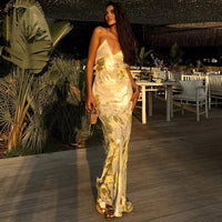 Gold Effect Maxi Dress