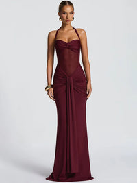 Midnight Muse Draped Maxi Dress