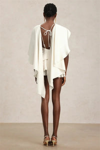 Shawl Sleeve Ruffle Sexy Mini Dress