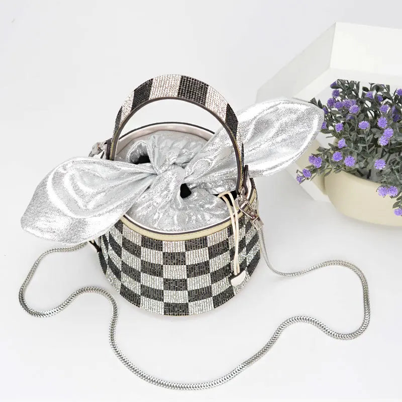 Rhinestones Diamond Evening Bucket Bag
