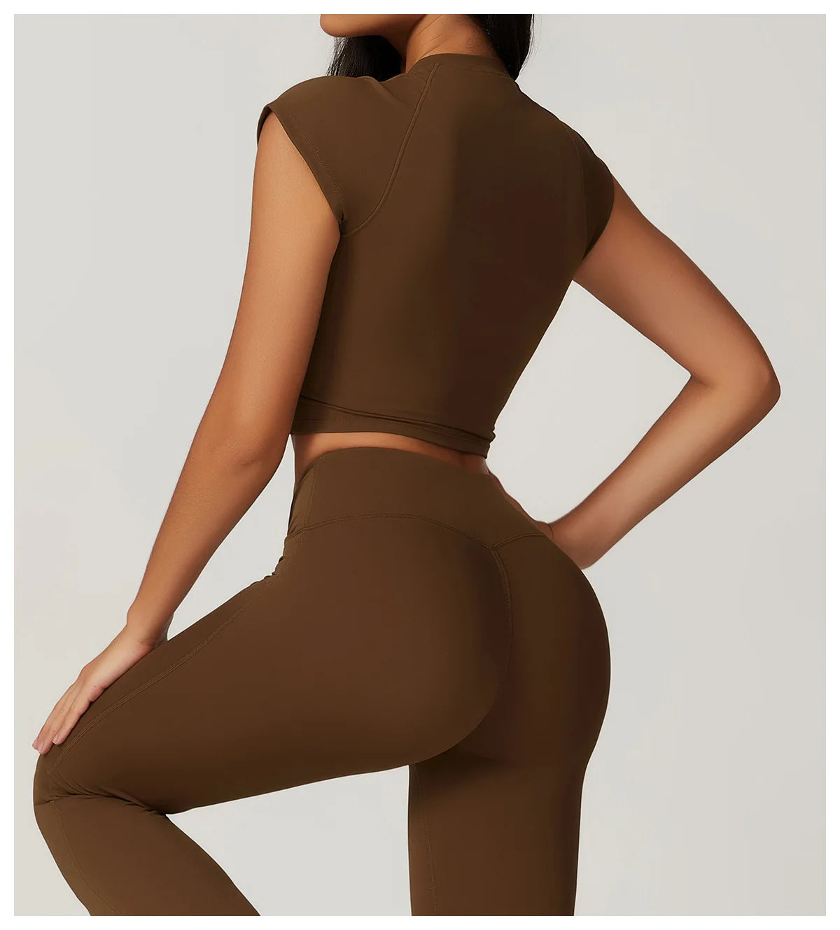 Short Sleeve Gym Crop Top High Waist Legging Set