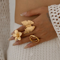 5 Styles Creative Boho Metal Butterfly Flower Ring