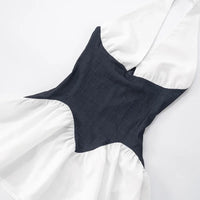 Patchwork Halter Denim Backless Sexy Mini Dress