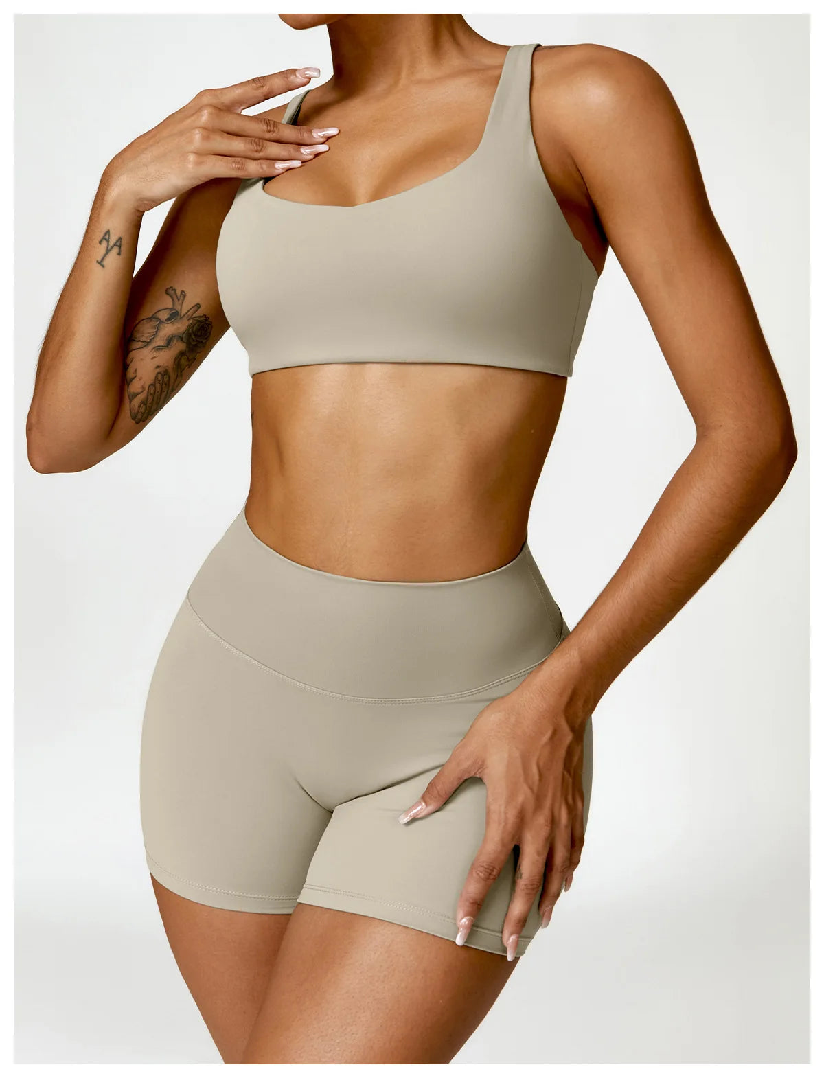 Square Neck Long Sleeve Seamless Activewear Set