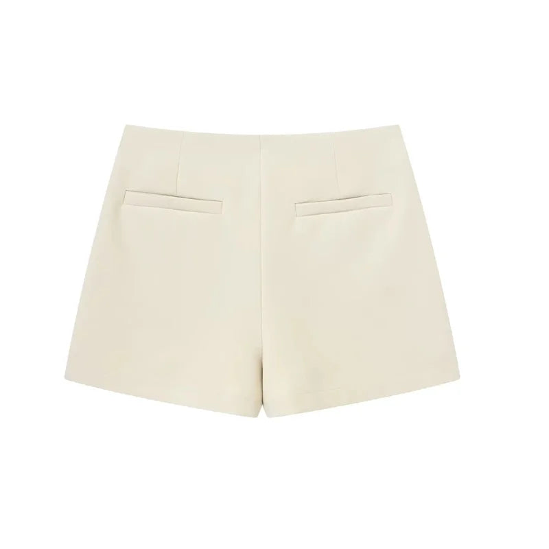 High Waist Mini Asymmetric Skort
