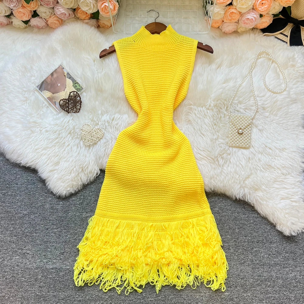 Tropical Flame Fringe Dress